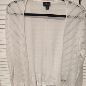 Sheer detailed white cardigan